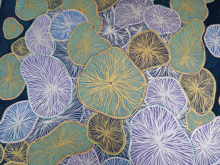 Original Abstract Botanic Painting by In-Ah Mellor