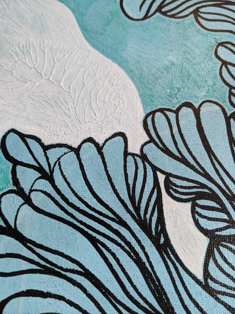 Original Abstract Botanic Painting by In-Ah Mellor