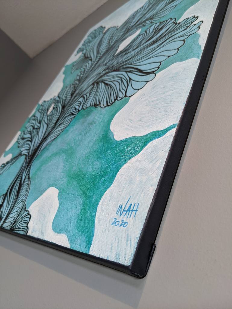 Original Abstract Botanic Painting by In-Ah Mellor