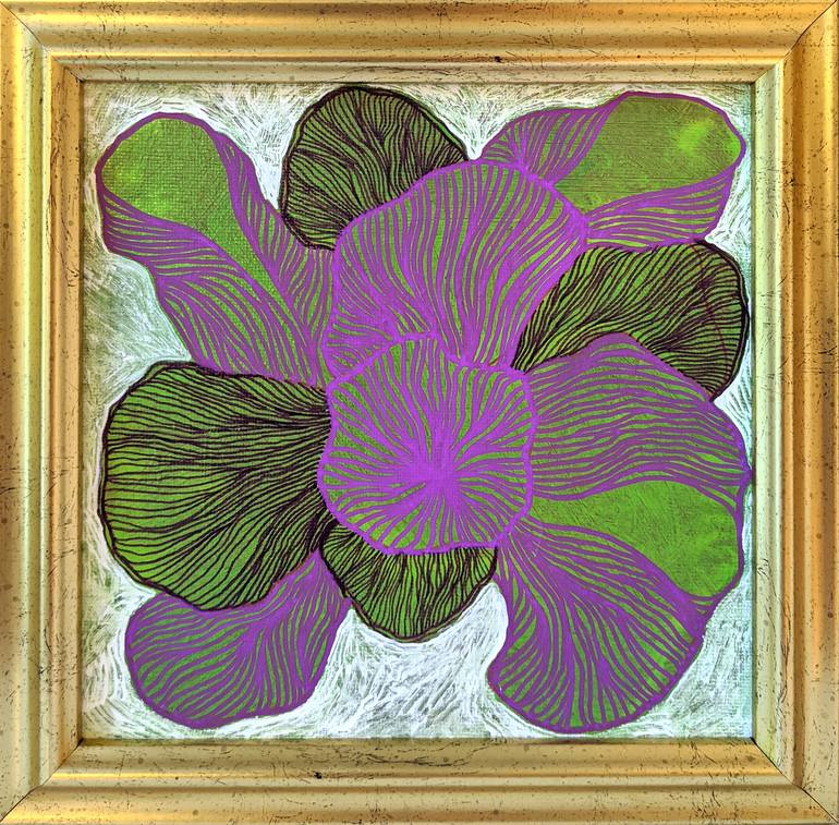 Original Abstract Botanic Painting by In-Ah Mellor