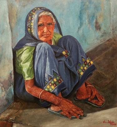 Original Figurative Portrait Paintings by Nilofar Ansari