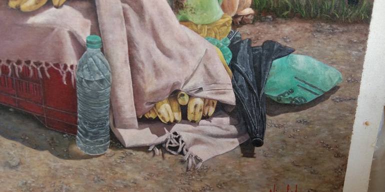 Original Figurative Rural life Painting by Nilofar Ansari