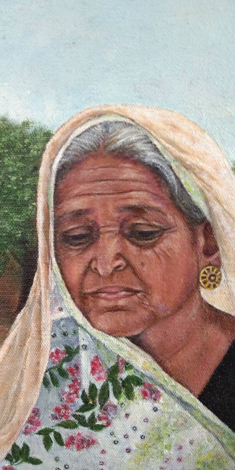 Original Figurative Rural life Painting by Nilofar Ansari