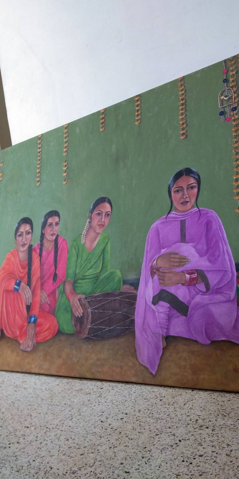 Original Expressionism People Painting by Nilofar Ansari