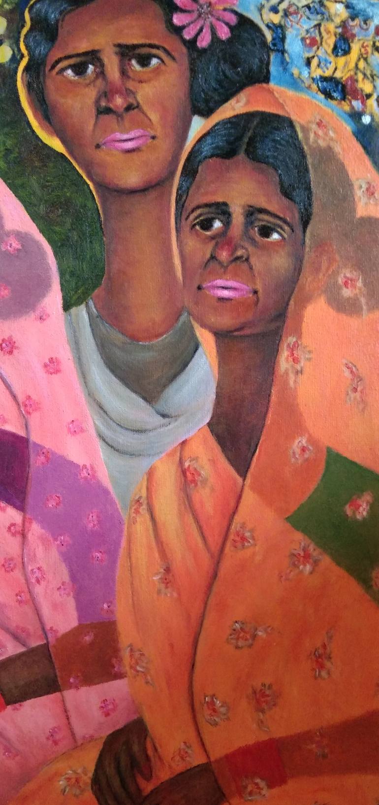 Original Expressionism People Painting by Nilofar Ansari