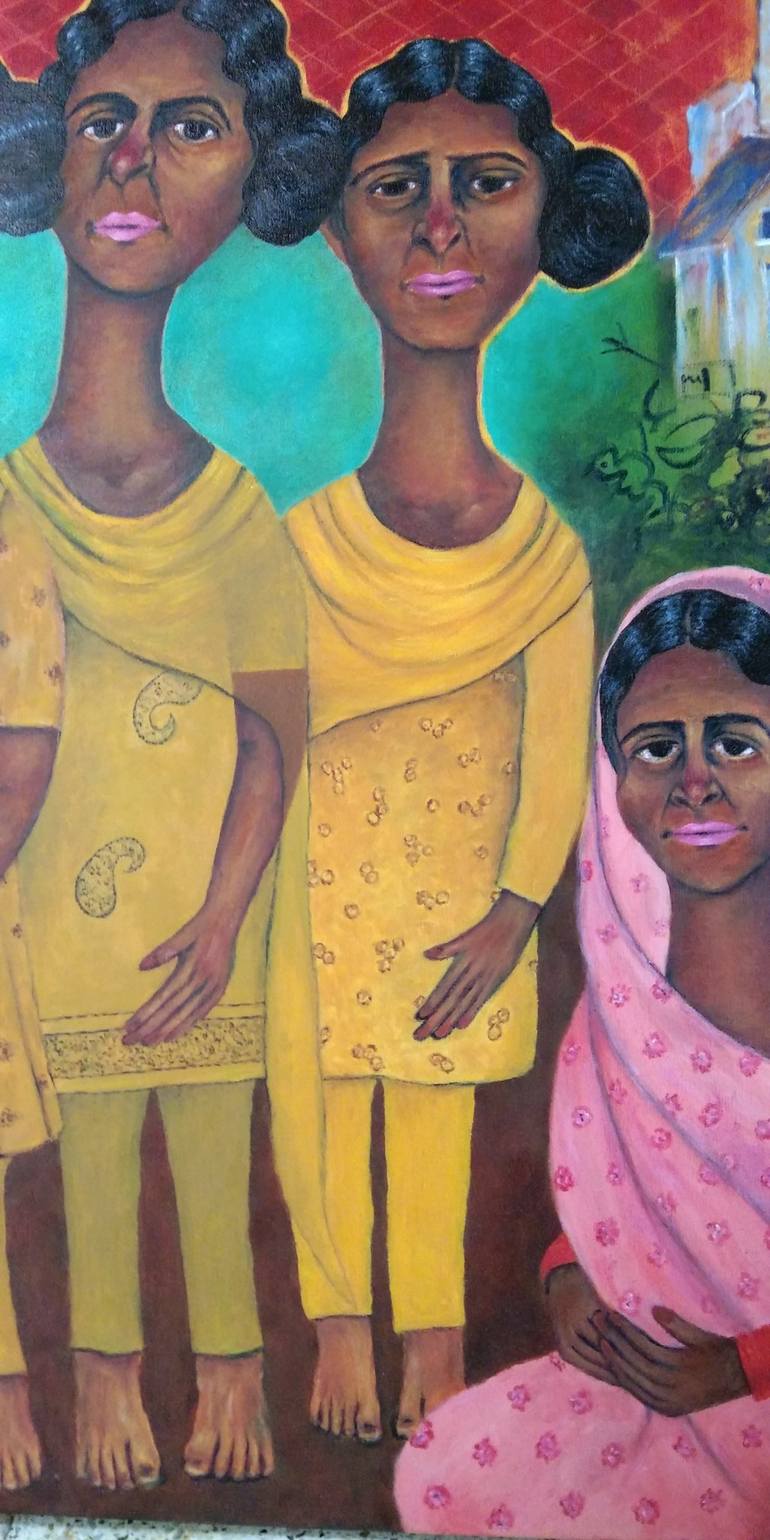 Original Expressionism People Painting by Nilofar Ansari