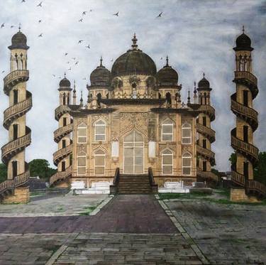 Original Photorealism Architecture Painting by Nilofar Ansari