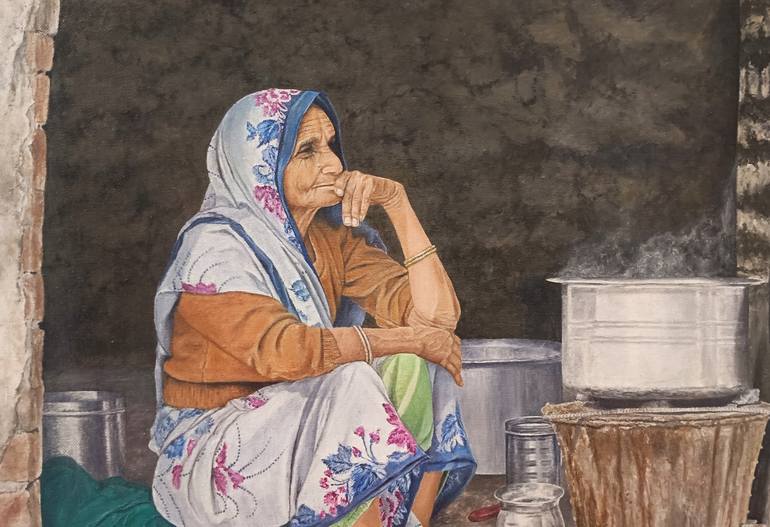 Original Figurative People Painting by Nilofar Ansari