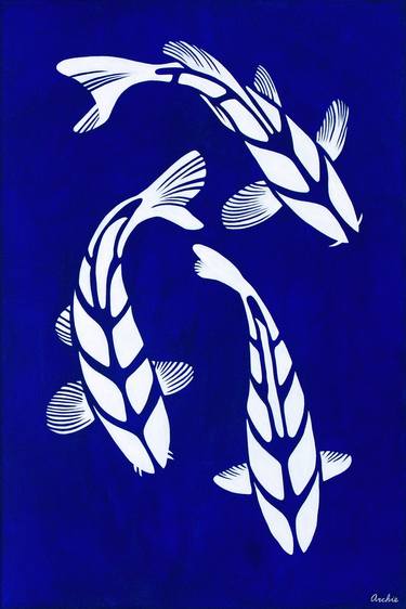 Print of Minimalism Fish Paintings by Artist Archie