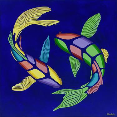 Original Modern Fish Paintings by Artist Archie