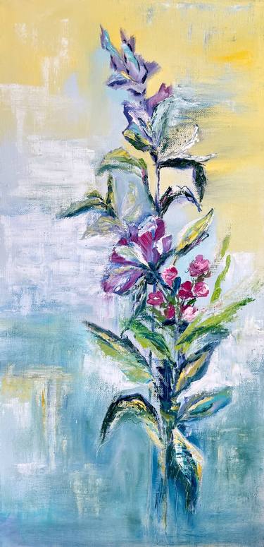 Sign of Summer/ bright bouquet of flowers  40x 80 cm thumb