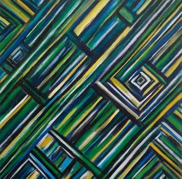 Original Abstract Geometric Painting by Dri Santiago