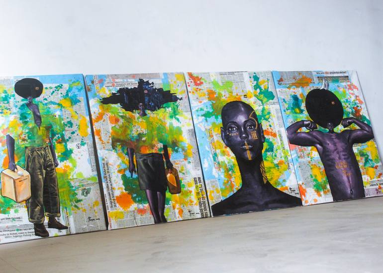 Original People Mixed Media by Prosper Aluu