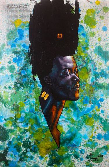 Original Portrait Mixed Media by Prosper Aluu