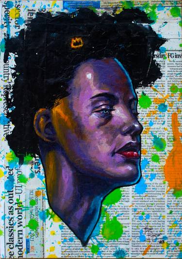 Original People Mixed Media by Prosper Aluu