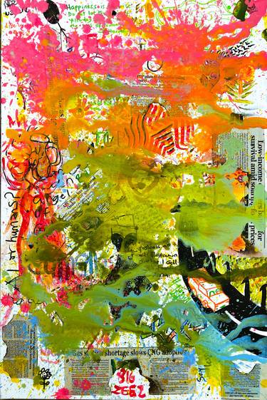 Original Abstract Expressionism Abstract Mixed Media by Prosper Aluu