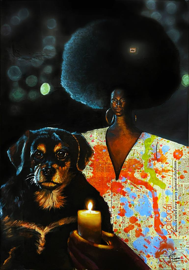 Original Conceptual Love Painting by Prosper Aluu