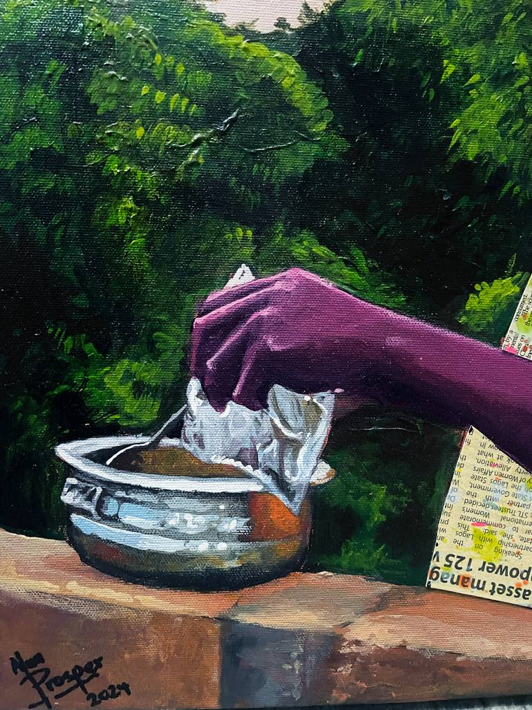 Original Figurative Rural Life Mixed Media by Prosper Aluu