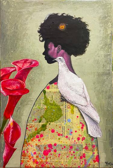 Original Contemporary Floral Paintings by Prosper Aluu