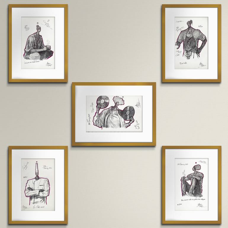 Original Figurative Men Drawing by Prosper Aluu