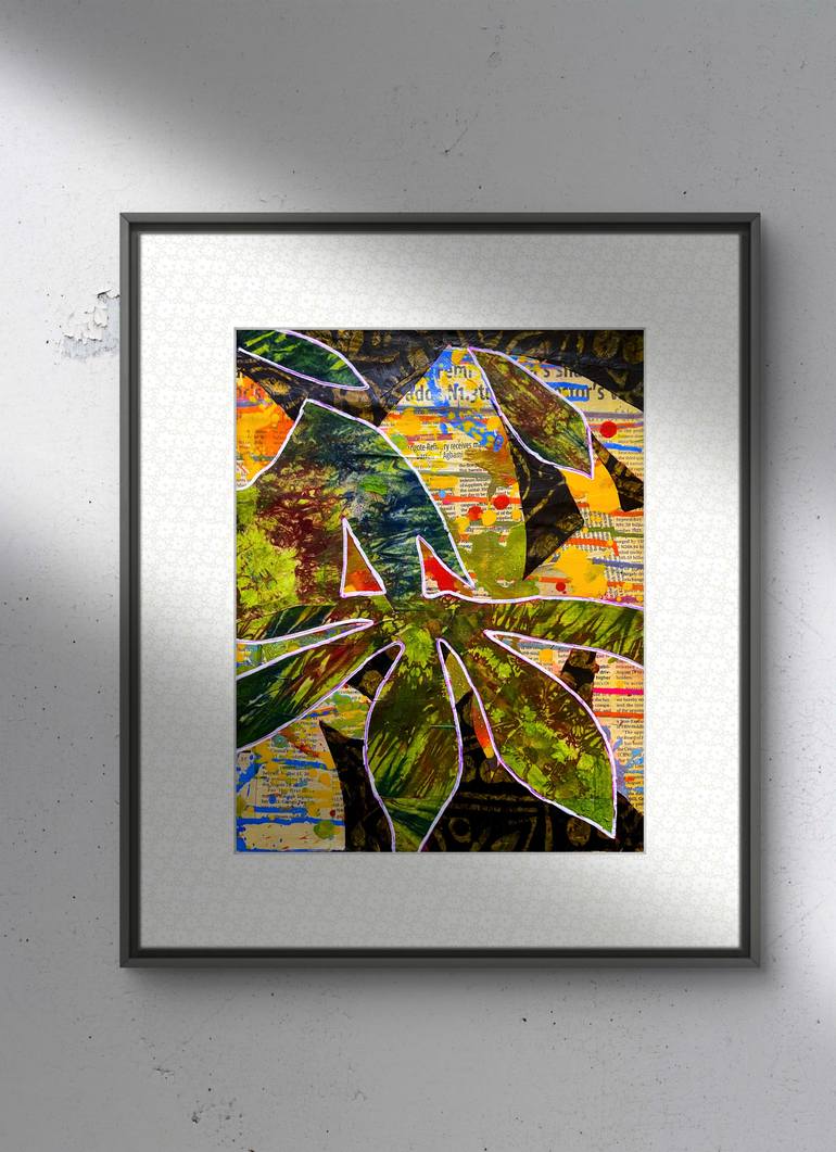 Original Abstract Nature Mixed Media by Prosper Aluu
