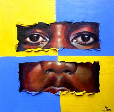 Original Abstract Expressionism Portrait Paintings by Prosper Aluu