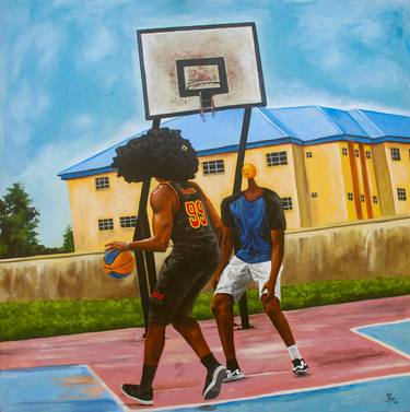 Original Sports Paintings by Prosper Aluu