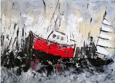 Original Expressionism Boat Paintings by Milena Panayotova
