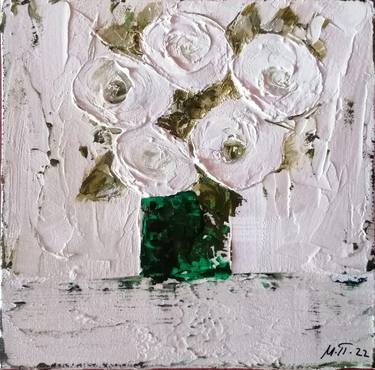 still life with white roses thumb