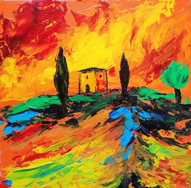 Original Expressionism Landscape Painting by Milena Panayotova