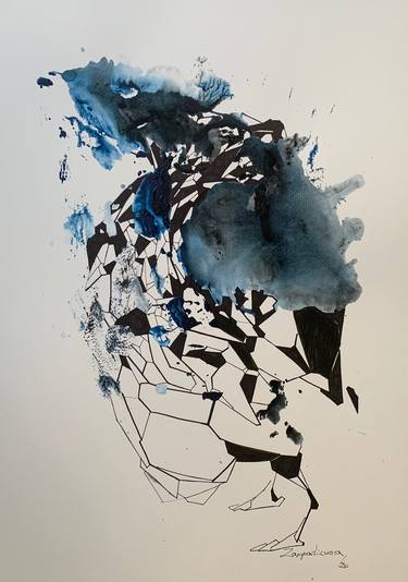 Original Fine Art Abstract Drawings by Anna Lukina