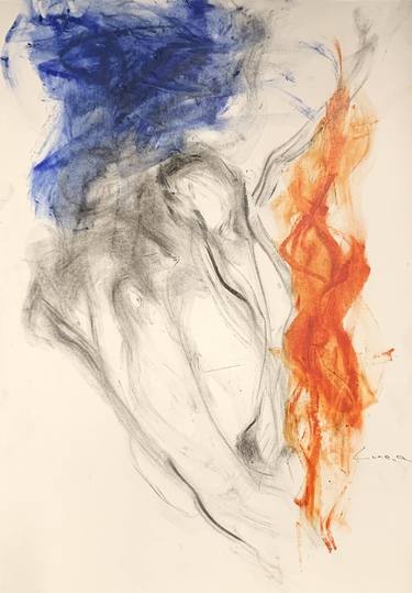 Original Abstract Expressionism Body Drawings by Anna Lukina