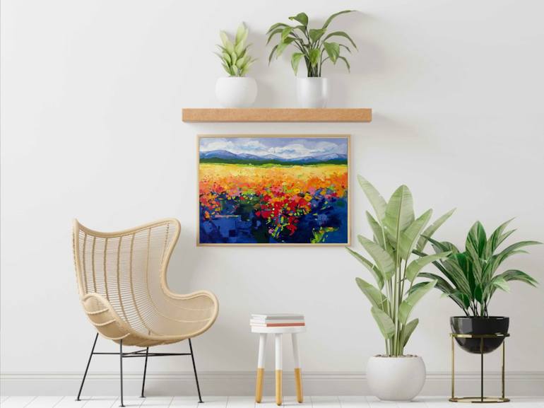 Original Abstract Expressionism Landscape Painting by Mariana Mykyta