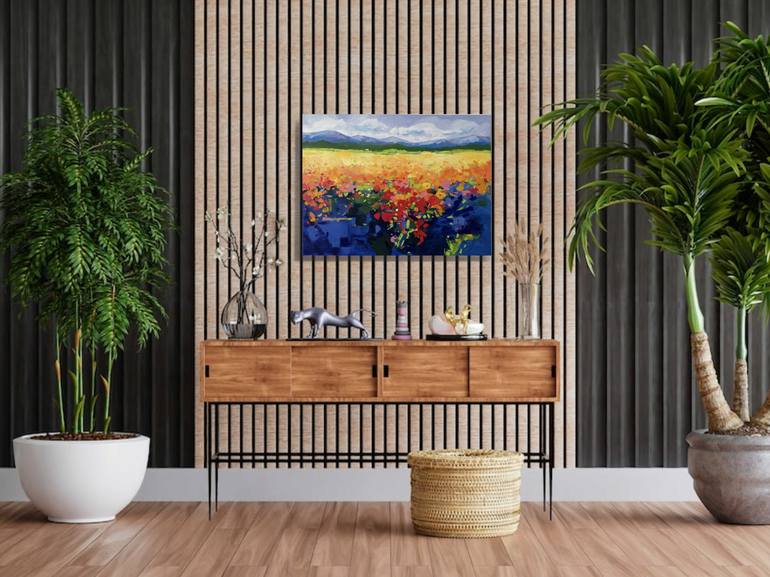 Original Abstract Expressionism Landscape Painting by Mariana Mykyta