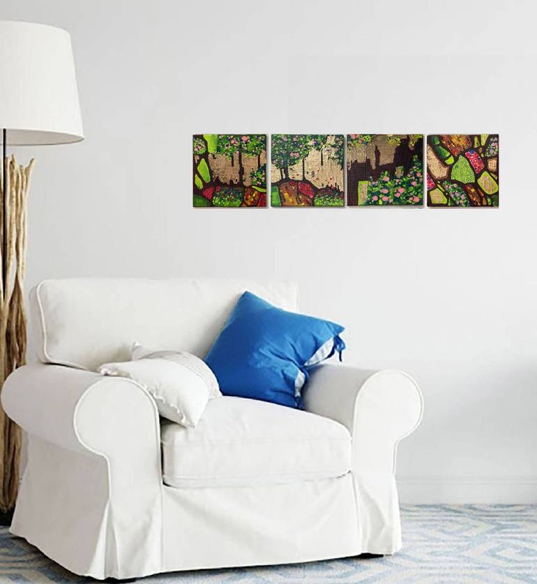 Original Artificial Intelligence Floral Painting by Mariana Mykyta