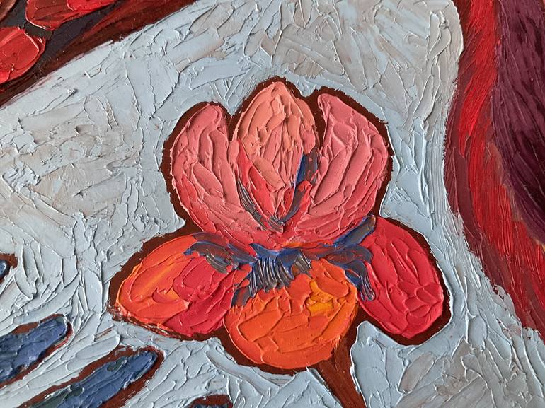 Original Abstract Floral Painting by Mariana Mykyta