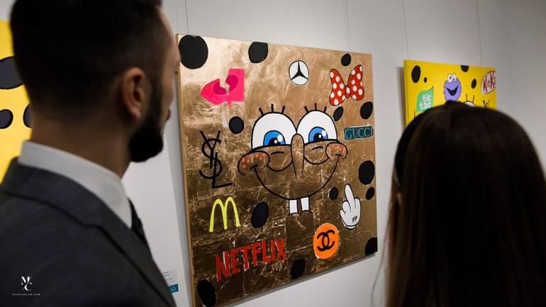 Original Pop Art Cartoon Painting by Odarka Komashko