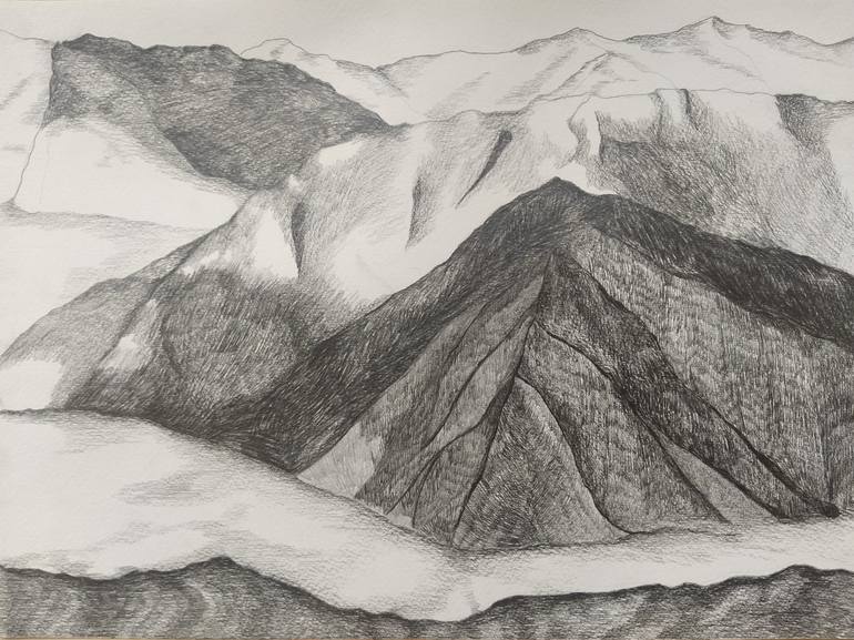 Georgia, Mountains, 01 mountain serie Drawing by Bara Gallo | Saatchi Art