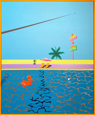 Original Conceptual Beach Painting by Isabelle Derecque