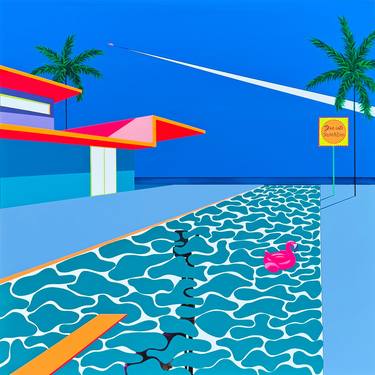 Original Surrealism Beach Paintings by Isabelle Derecque