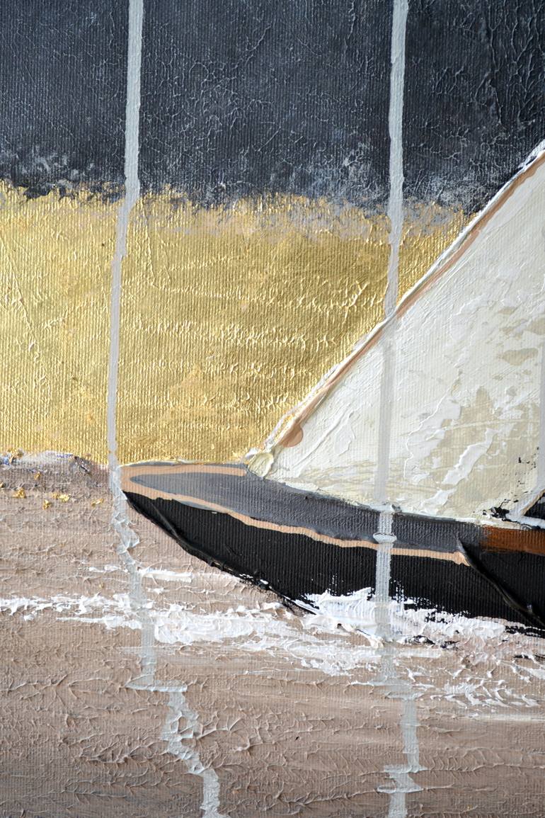 Original Abstract Boat Painting by Victoria Hutsul
