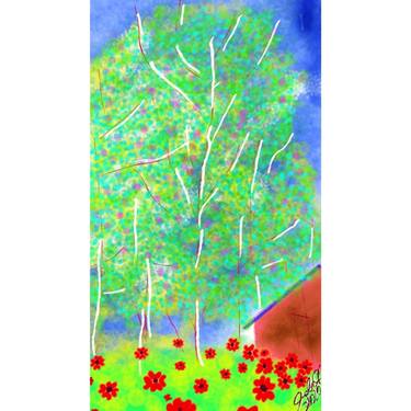 Original Art Deco Tree Mixed Media by Angela Vivero