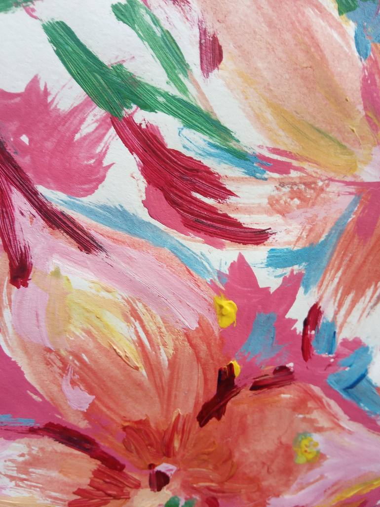 Original Abstract Expressionism Floral Painting by Angela Vivero