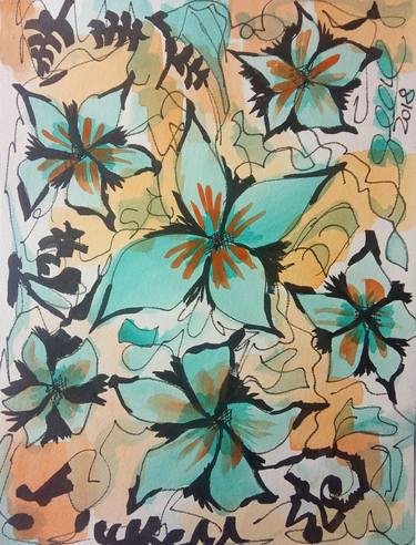 Print of Floral Paintings by Angela Vivero