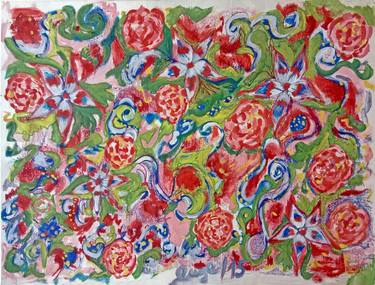 Print of Abstract Expressionism Floral Paintings by Angela Vivero