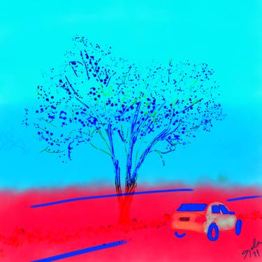 Print of Expressionism Tree Mixed Media by Angela Vivero