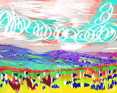 Original Abstract Expressionism Landscape Digital by Angela Vivero