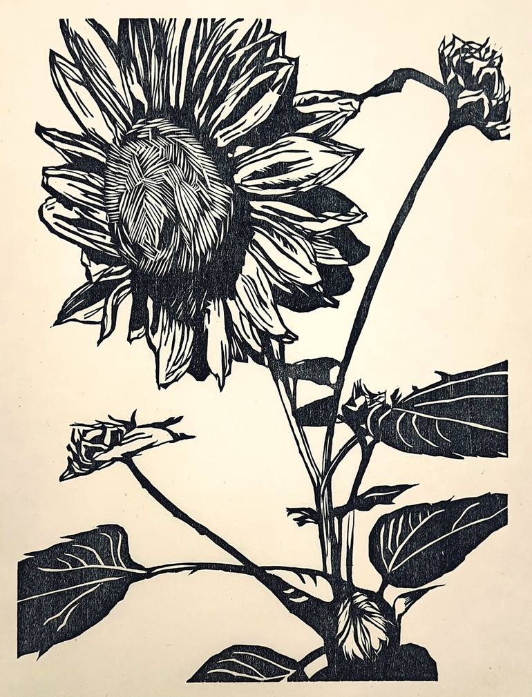 Original Contemporary Floral Printmaking by Nicholas Naughton