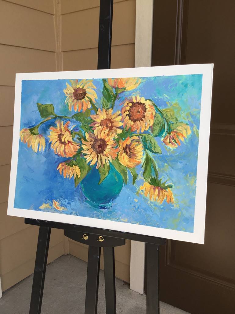 Original Contemporary Floral Painting by Halyna Petrychenko