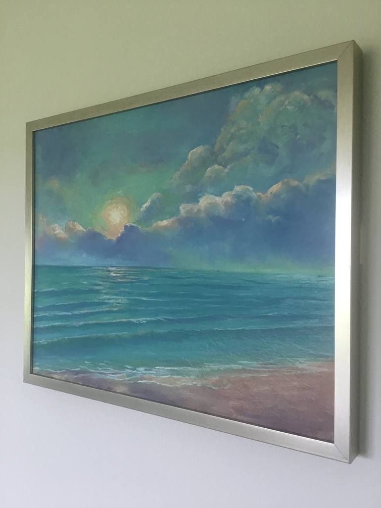 Original Expressionism Beach Painting by Halyna Petrychenko